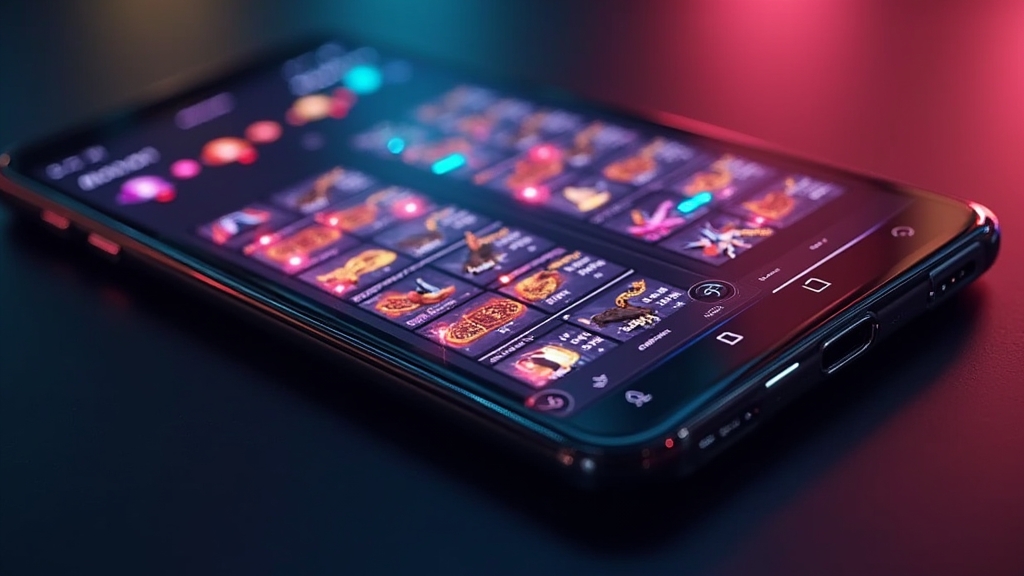 Spinmaya games op smartphone en tablet met duidelijke knoppen en donkere neon-verlichting